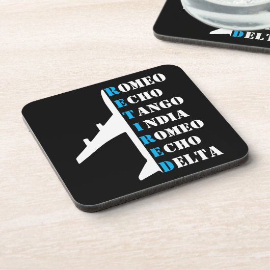 Airplane Retired Nato Phonetic Alphabet Aviation Getränkeuntersetzer (Linke Seite)