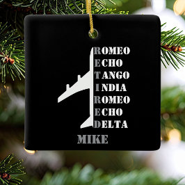 Airplane Retired Nato Phonetic Alphabet Aviation Keramikornament