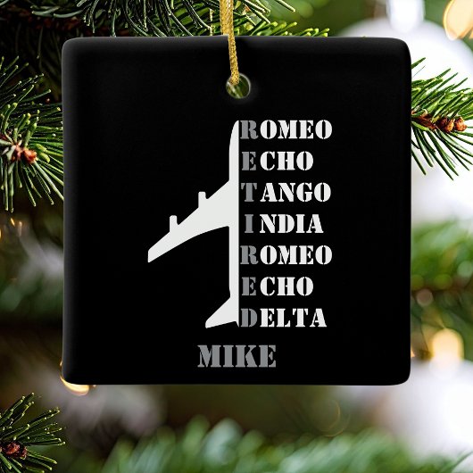 Airplane Retired Nato Phonetic Alphabet Aviation Keramikornament