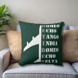 Airplane Retired Nato Phonetic Alphabet Aviation Kissen