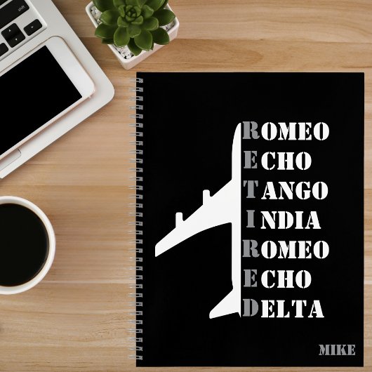 Airplane Retired Nato Phonetic Alphabet Aviation Notizblock