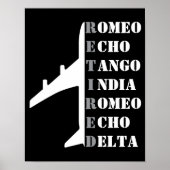 Airplane Retired Nato Phonetic Alphabet Aviation Poster (Vorne)