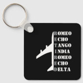 Airplane Retired Nato Phonetic Alphabet Aviation Schlüsselanhänger (Vorderseite)