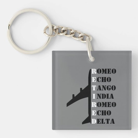 Airplane Retired Nato Phonetic Alphabet Aviation Schlüsselanhänger (Vorderseite)
