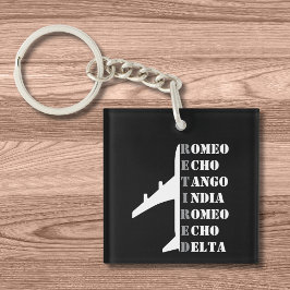 Airplane Retired Nato Phonetic Alphabet Aviation Schlüsselanhänger