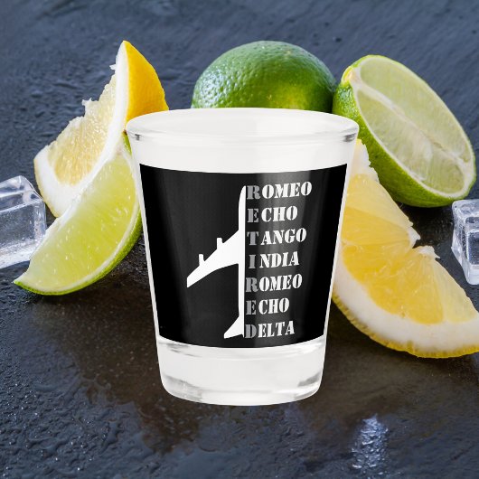 Airplane Retired Nato Phonetic Alphabet Aviation Schnapsglas