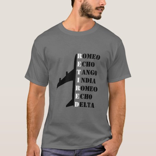 Airplane Retired Nato Phonetic Alphabet Aviation T-Shirt (Vorderseite)