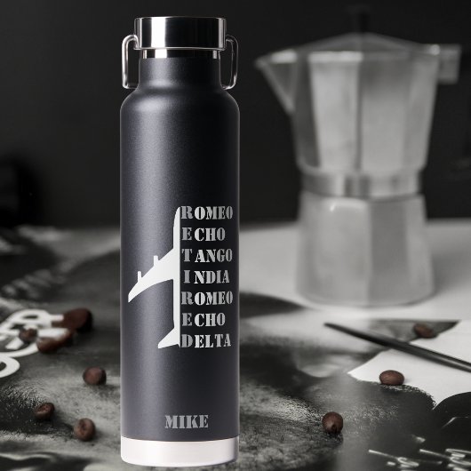 Airplane Retired Nato Phonetic Alphabet Aviation Trinkflasche