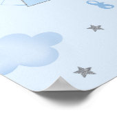 Airplane Stars Clouds Babydusche Willkommenspender Poster (Ecke)