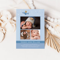 Airplane Teddy Baby Boy Blue und Slate Foto Birth