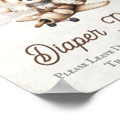 Airplane Teddy Bärendusche Windelwankzeichen Poster (Ecke)