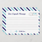 Airplane Time Capsule Baby Boy Dusche 1. Geburtsta Hinweiskarte (Vorne/Hinten)