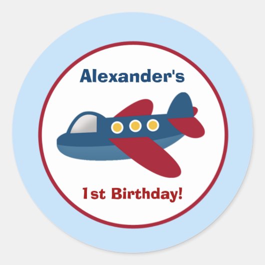 Airplane Town Round Custom Gevor Aufkleber (Vorderseite)