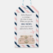 Airplane Travel Baby Dusche Mini Weinflasche Gefal Geschenkanhänger (Vorderseite)