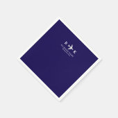 Airplane With Initials - Pilot Logo Blue Serviette (Ecke)