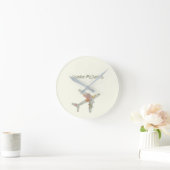 Airplane world map custom name runde wanduhr (Zuhause)