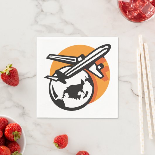Airplane World Travel Paper Napkins Serviette (Beispiel)