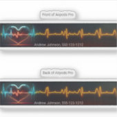 Airpods Pro Case Decorative Haut - Herzschlag Aufkleber (Vorderseite)