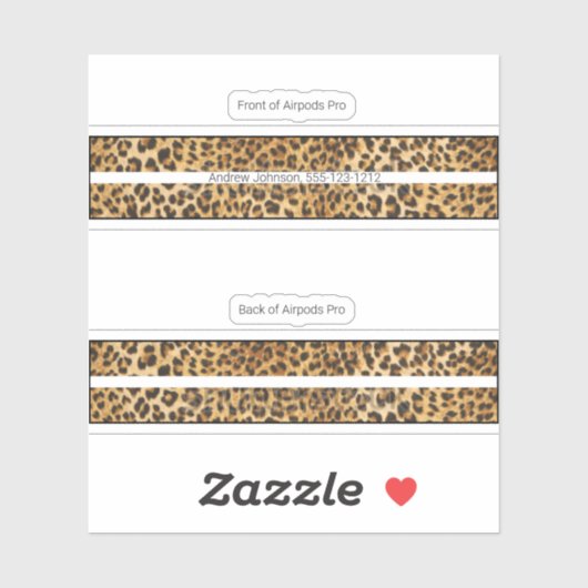 Airpods Pro Case Decorative Skin - Leopard Aufkleber (Blatt)