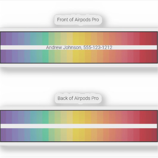 Airpods Pro Case Decorative Skin - Regenbogen Aufkleber (Vorderseite)