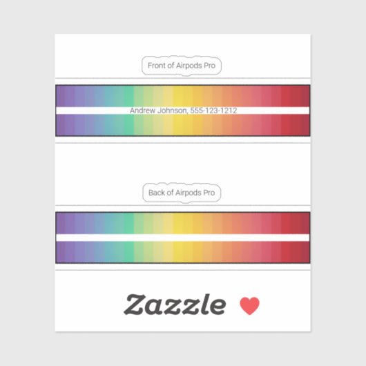 Airpods Pro Case Decorative Skin - Regenbogen Aufkleber (Blatt)