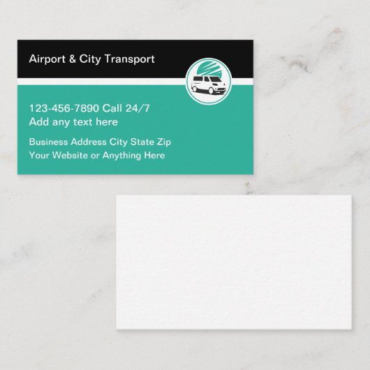 Airport and City Taxi Transport Business Cards Visitenkarte (Vorne/Hinten)