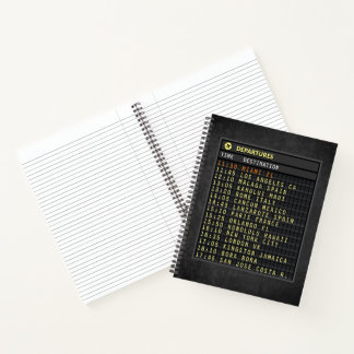 Airport-Board (alle Texte können angepasst werden) Notizblock
