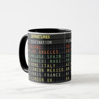 Airport-Board (alle Texte können angepasst werden) Tasse