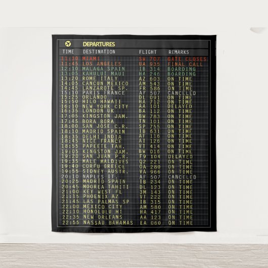 Airport Board (anpassbar) Tapestry Wandteppich (Vorderseite)