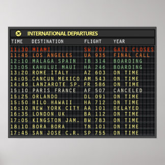 Airport Board (Text anpassbar, auch Überschrift) Poster