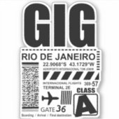 Airport Rio de Janeiro GIG Aufkleber (Vorderseite)
