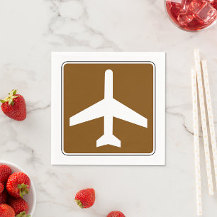 Airport Sign Paper Napkins Serviette