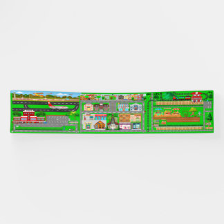 Airport-Stadt-Zug-Straßen für Autos 2.5x12 Banner