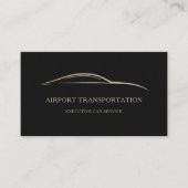 Airport Transportation QR Code Black & Gold Visitenkarte (Vorderseite)
