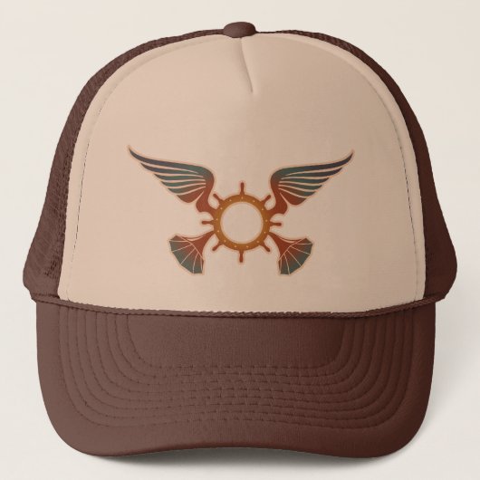 Airpusher Retro Vibes Tan Trucker Hat Truckerkappe (Vorderseite)