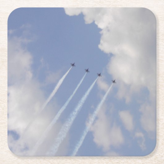 Airshow Military Jet Formation Rechteckiger Pappuntersetzer (Vorderseite)