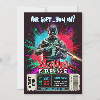 Airsoft-Geburtstagseinladung | Action-Reiche Einla Einladung
