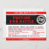 Airsoft 'Prepare for Battle' 12x18 Einladung (Vorderseite)