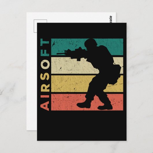 Airsoft Retro Paintball Airsoft Player Postkarte (Vorne/Hinten)