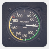 Airspeed Gauge Quadratischer Aufkleber (Vorderseite)