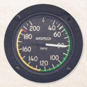 Airspeed Gauge Runder Pappuntersetzer (Vorderseite)