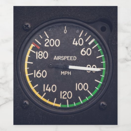 Airspeed Gauge Weinetikett (Einzelnes Label)