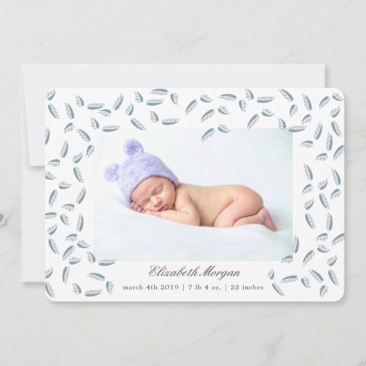 Airy Blätter blau | Geburtsausweis (Vorderseite)
