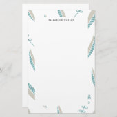 Airy-Blätter | Monogram Stationery Briefpapier (Vorne/Hinten)