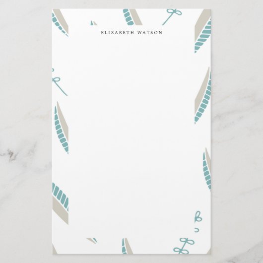 Airy-Blätter | Monogram Stationery Briefpapier (Vorderseite)