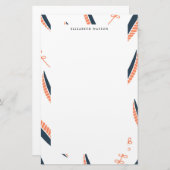 Airy-Blätter | Monogram Stationery Briefpapier (Vorne/Hinten)