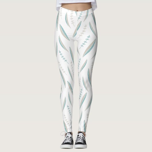 Airy Blätter Pastel Leggings (Vorderseite)