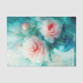 Airy Blue Floral Watercolor Tissue Paper Seidenpapier (Vorderseite)