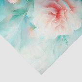 Airy Blue Floral Watercolor Tissue Paper Seidenpapier (Ausschnitt)