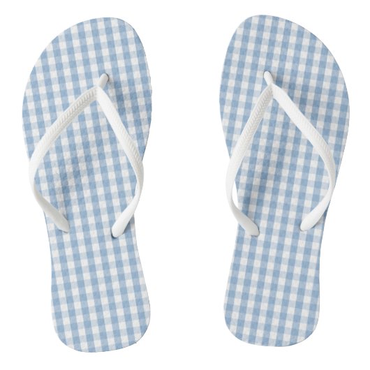 Airy Blue Gingham Karo Badesandalen (Fußbett)